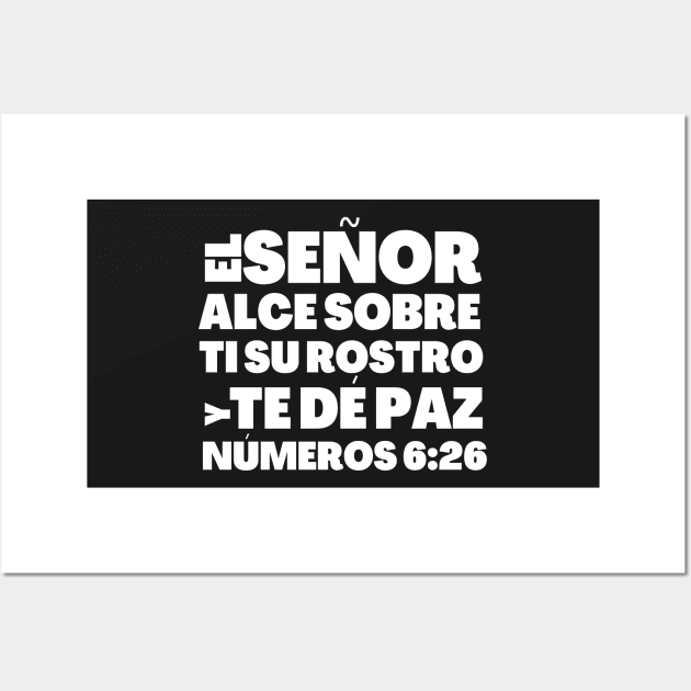 Numbers 6-26 Lord Give You Peace Spanish Wall Art by BubbleMench